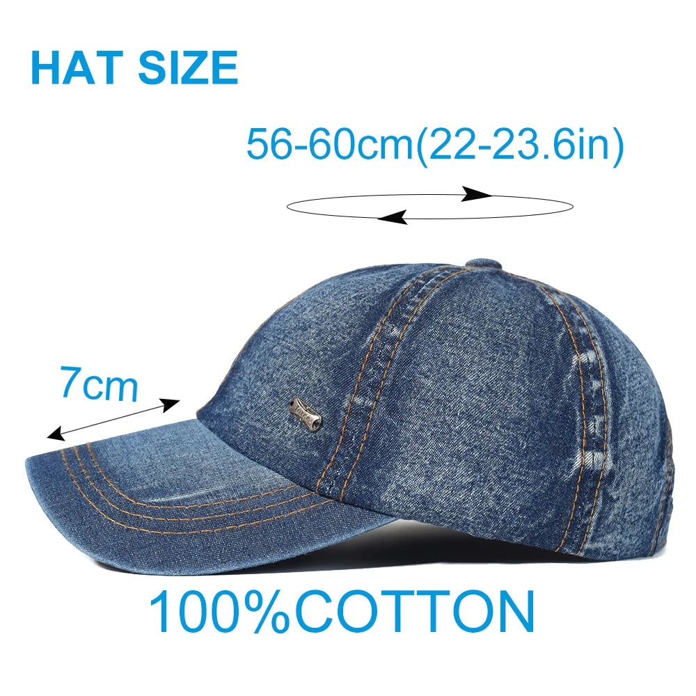 Gorra de béisbol de algodón lavado vintage