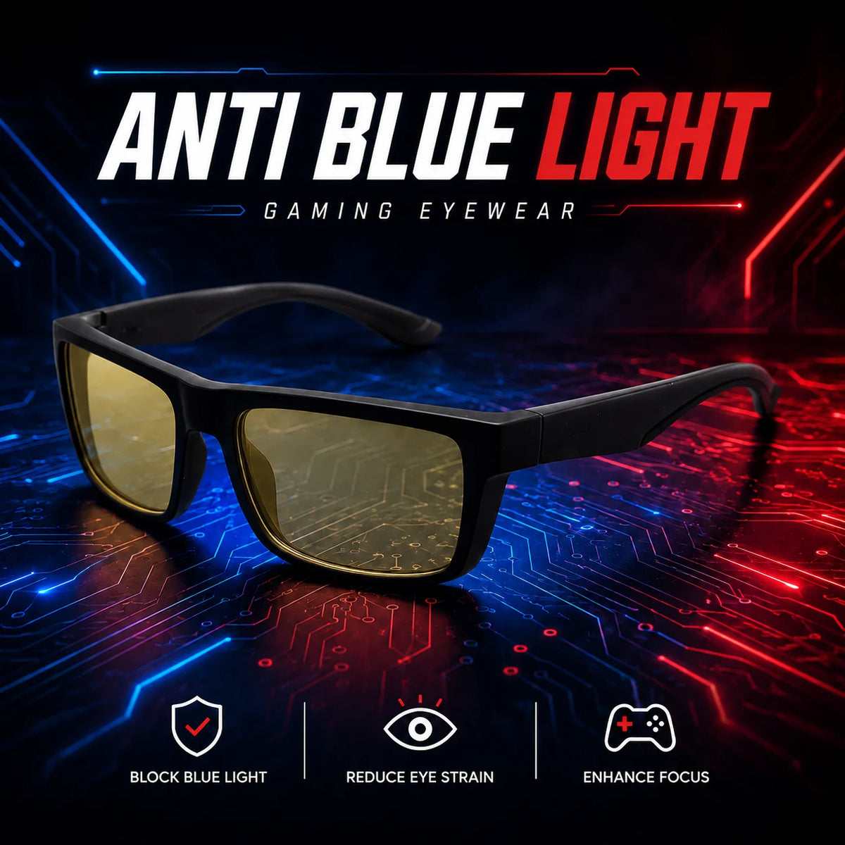 Gafas con Filtro de Luz Azul y Lentes Amarillas