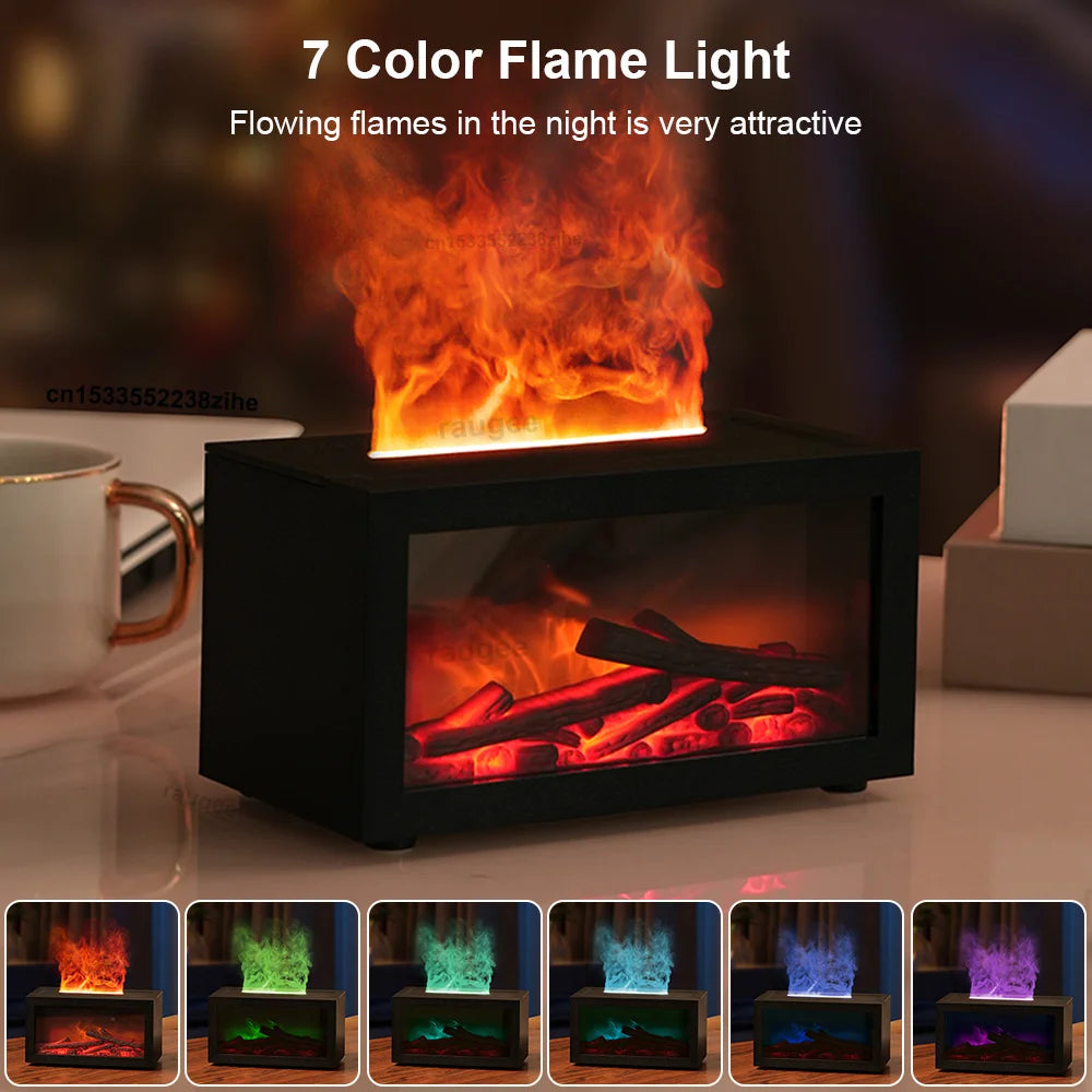 Humidificador difusor con efecto llama y luz led