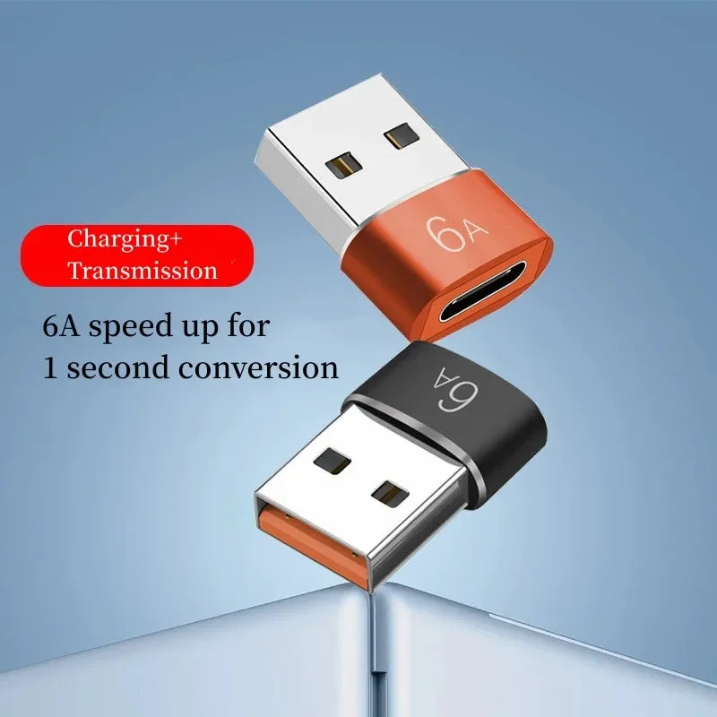 Adaptador Metálico USB y Tipo C con Carga 6A