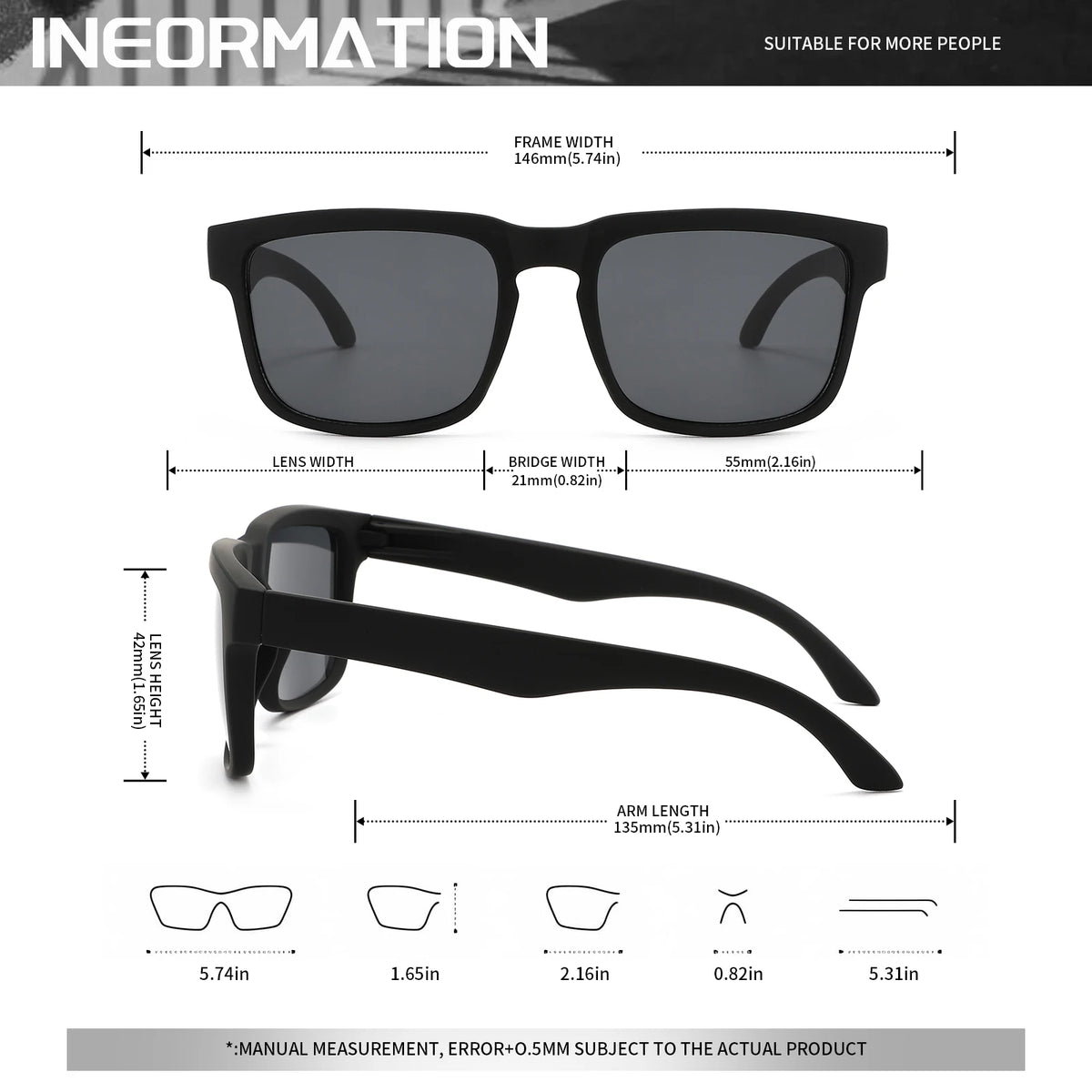 Set de 4 Gafas de Sol Cuadradas "V-Sport Luxury" – Protección UV400 y Diseño Geométrico | VOPLOO