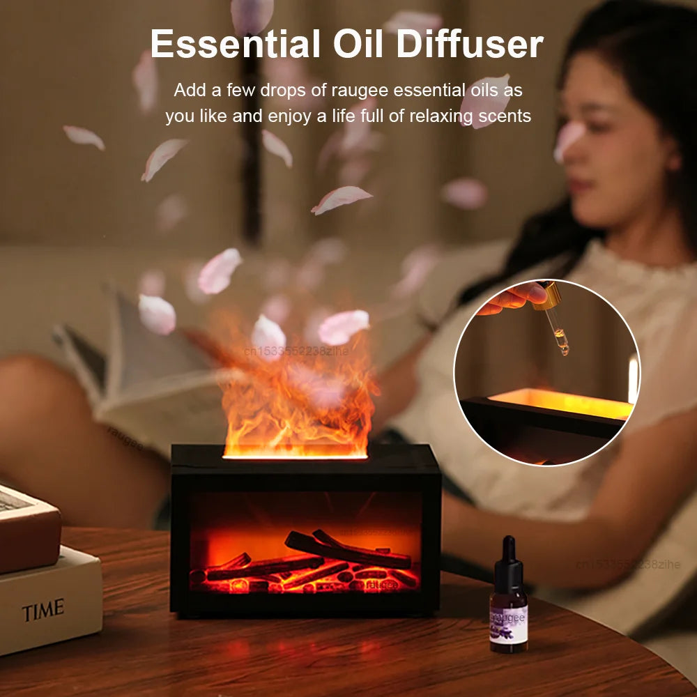 Humidificador difusor con efecto llama y luz led