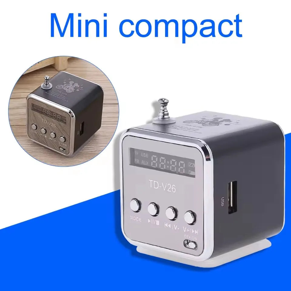 Mini altavoz bluetooth portátil con radio FM y pantalla LCD