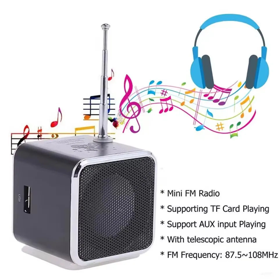 Mini altavoz bluetooth portátil con radio FM y pantalla LCD