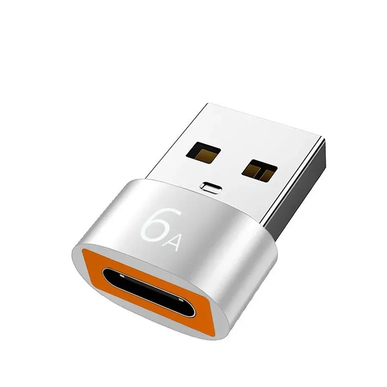 Adaptador Metálico USB y Tipo C con Carga 6A