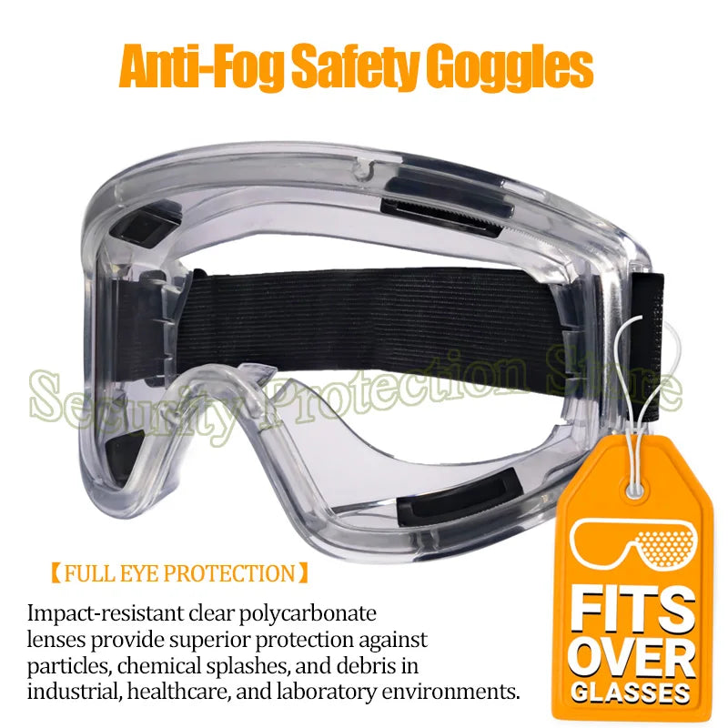 Gafas de seguridad antivaho compatibles con gafas graduadas