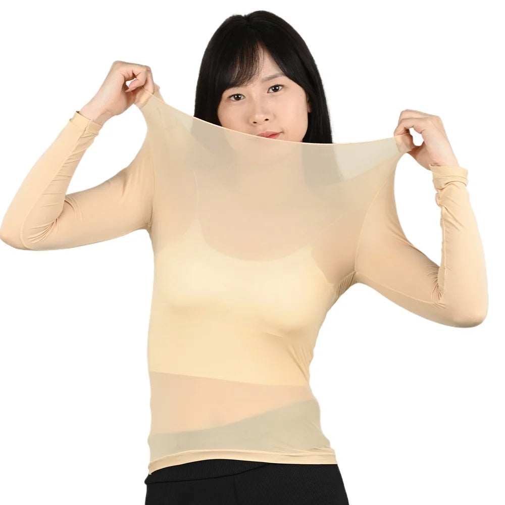 Camiseta térmica interior sin costuras de manga larga
