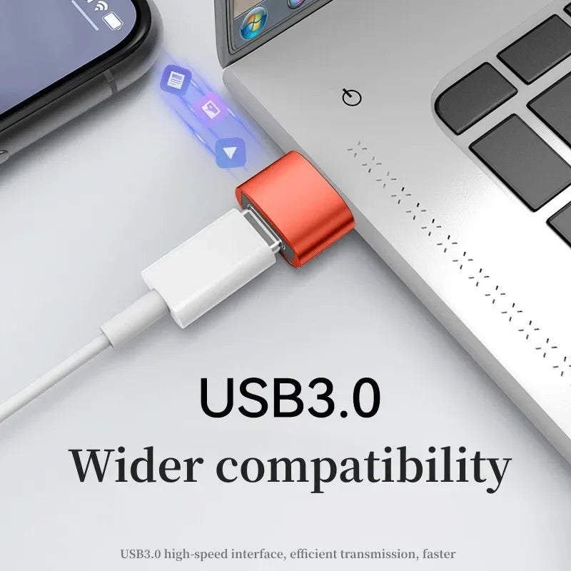 Adaptador Metálico USB y Tipo C con Carga 6A