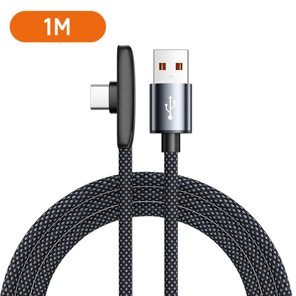 Cable USB a Tipo C de Carga Rápida en Ángulo Recto