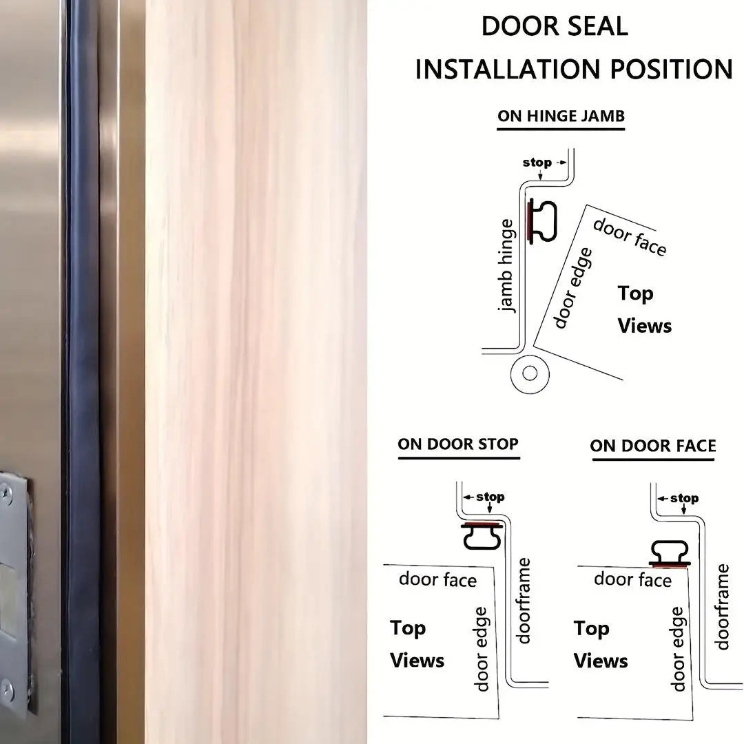 Tira de sellado autoadhesiva de goma para puertas y ventanas