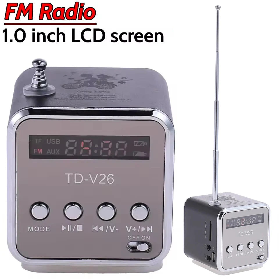 Mini altavoz bluetooth portátil con radio FM y pantalla LCD