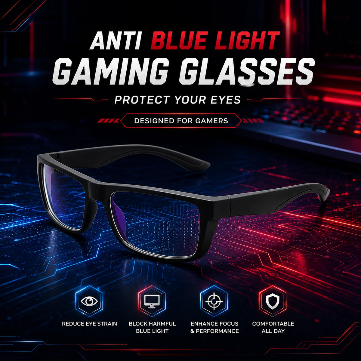 Gafas con Filtro de Luz Azul y Lentes Amarillas