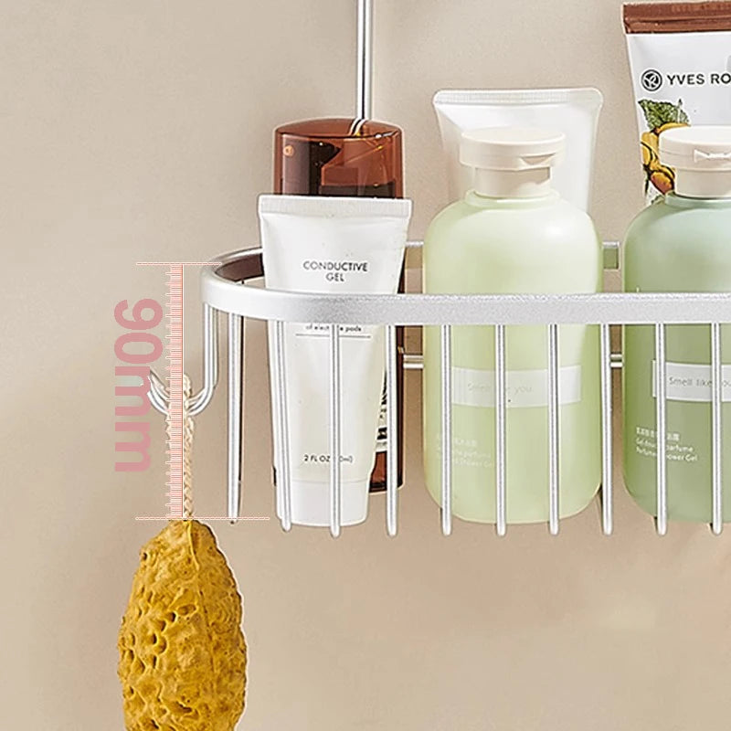 Cesta organizadora colgante para ducha en aluminio