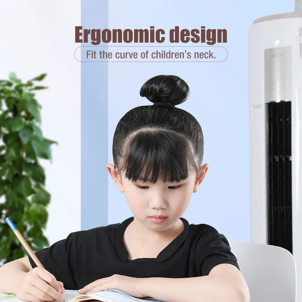 Dispositivo recordatorio postural de color negro con piezas de ABS y silicona