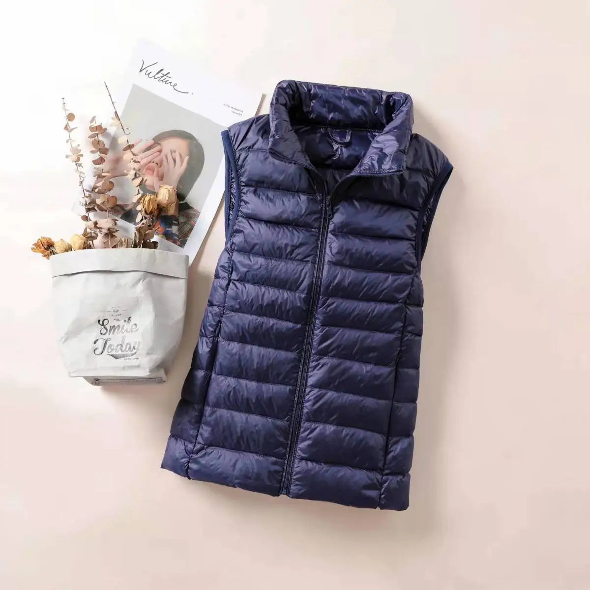 Chaleco acolchado ultraligero y cortavientos para mujer