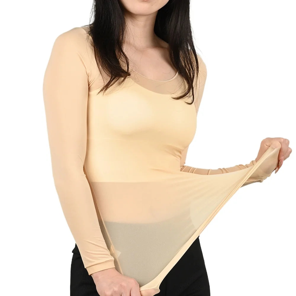 Camiseta térmica interior sin costuras de manga larga