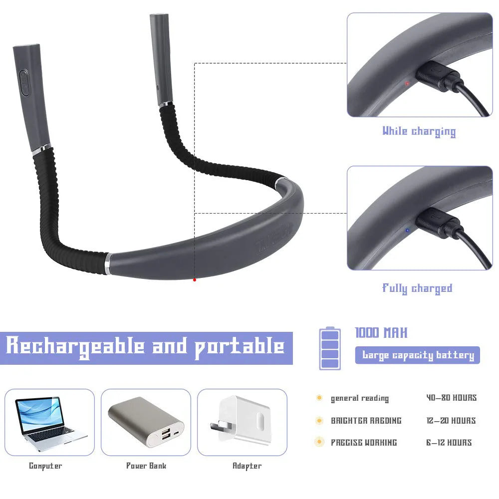Lámpara LED flexible de cuello para lectura