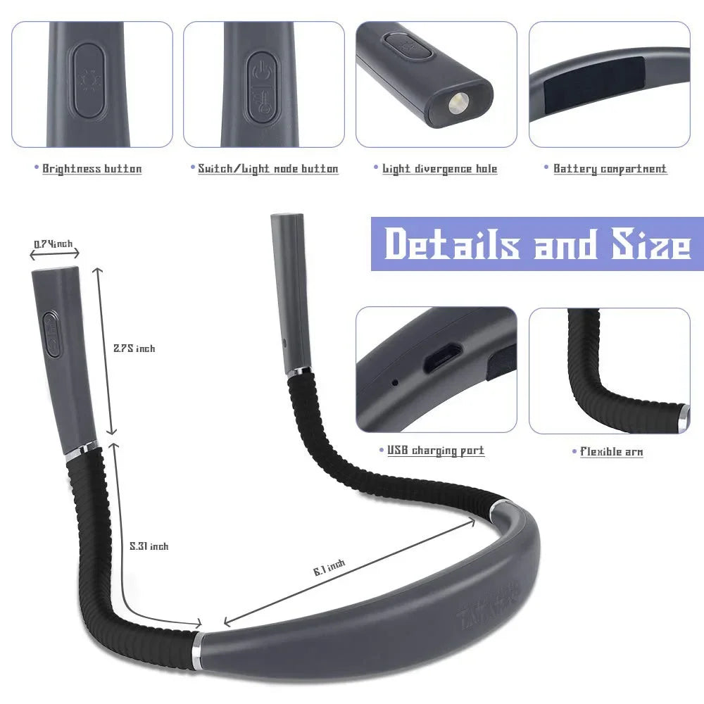 Lámpara LED flexible de cuello para lectura