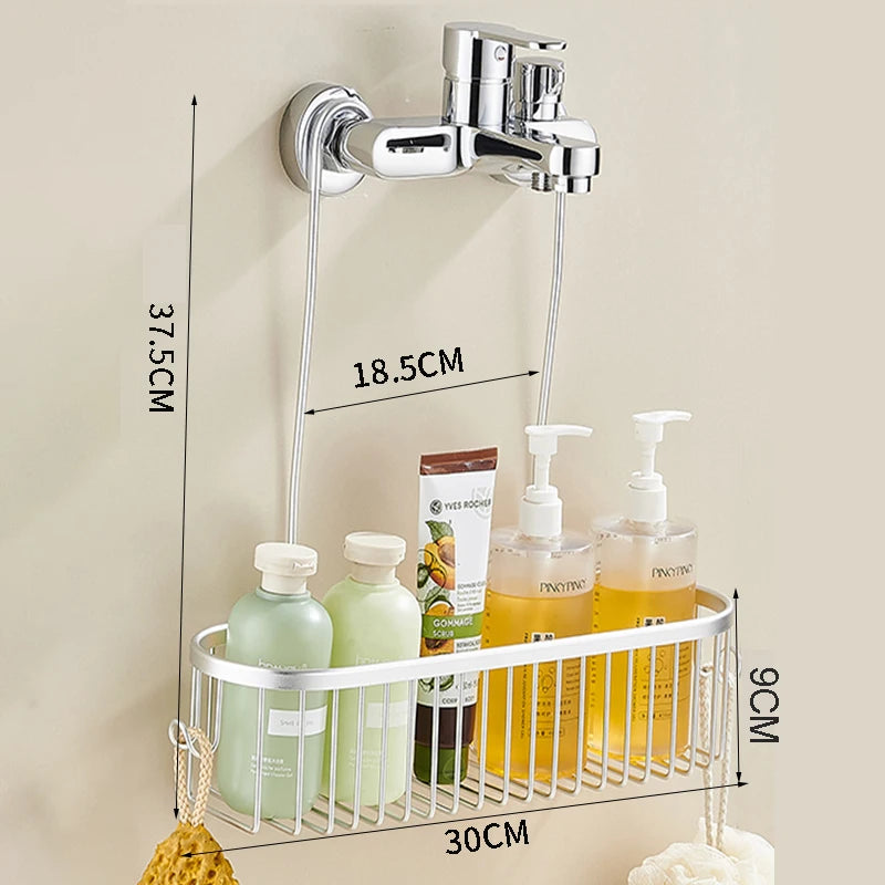 Cesta organizadora colgante para ducha en aluminio