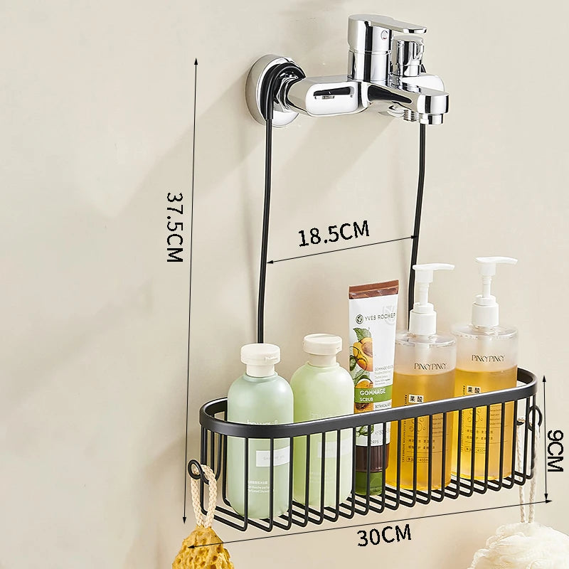 Cesta organizadora colgante para ducha en aluminio