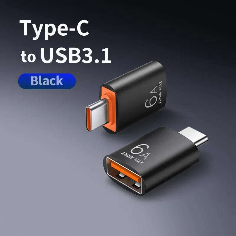 Adaptador Metálico USB y Tipo C con Carga 6A
