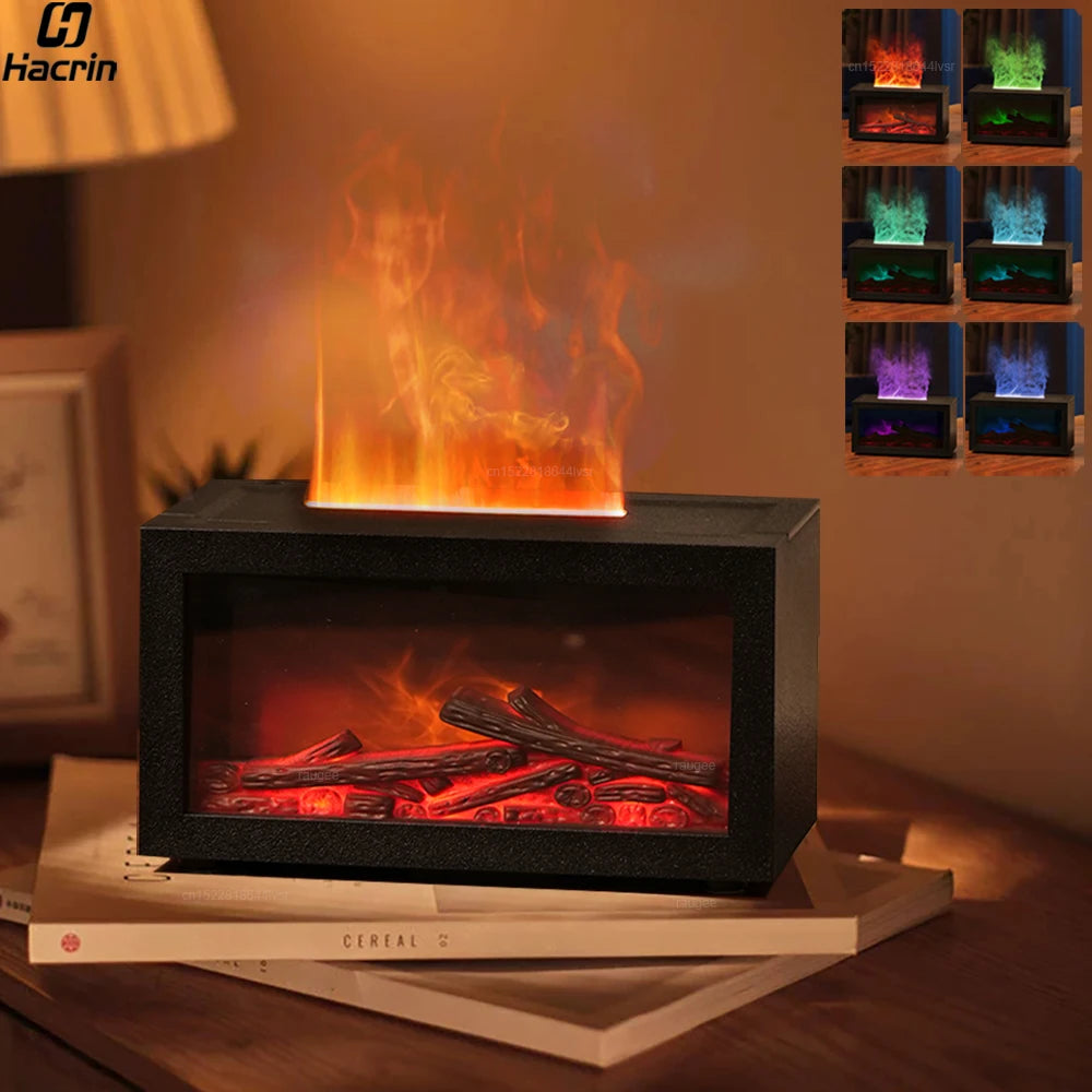 Humidificador difusor con efecto llama y luz led