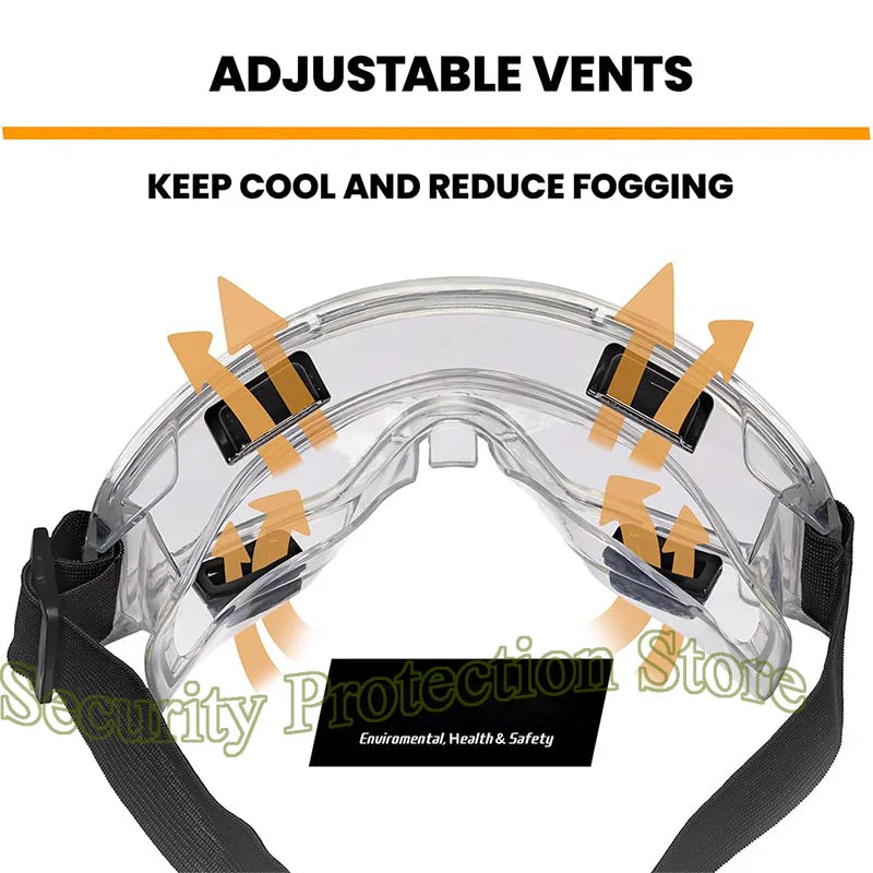Gafas de seguridad antivaho compatibles con gafas graduadas