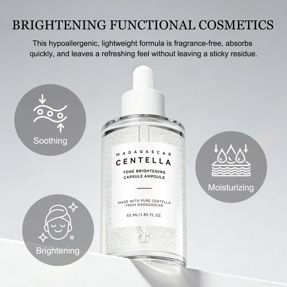 Ampolla Concentrada Perfeccionadora de Tono & Centella Asiática para Iluminar, Calmar y Reparar la Piel