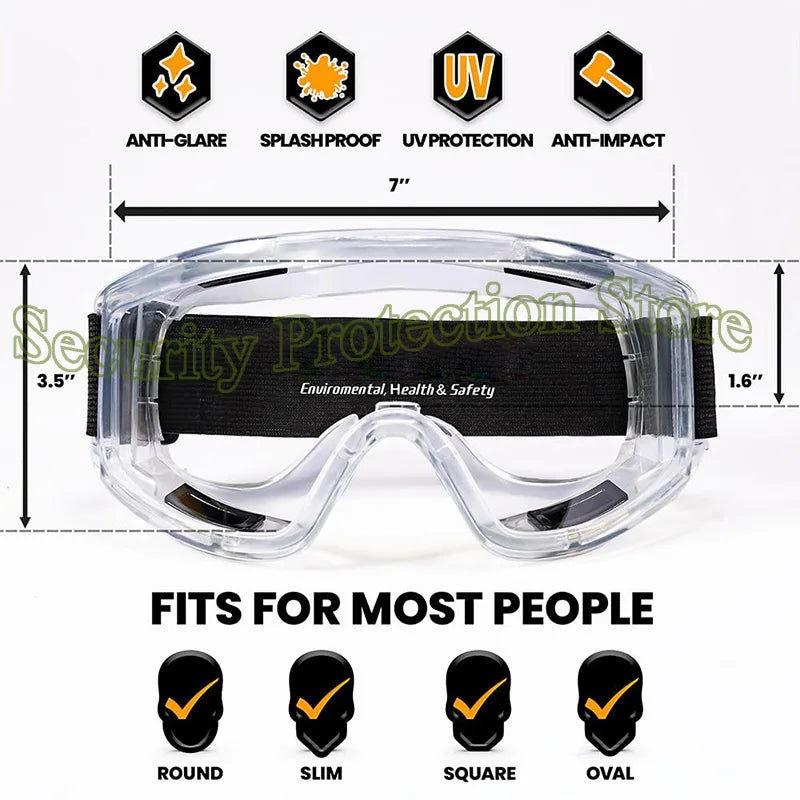 Gafas de seguridad antivaho compatibles con gafas graduadas