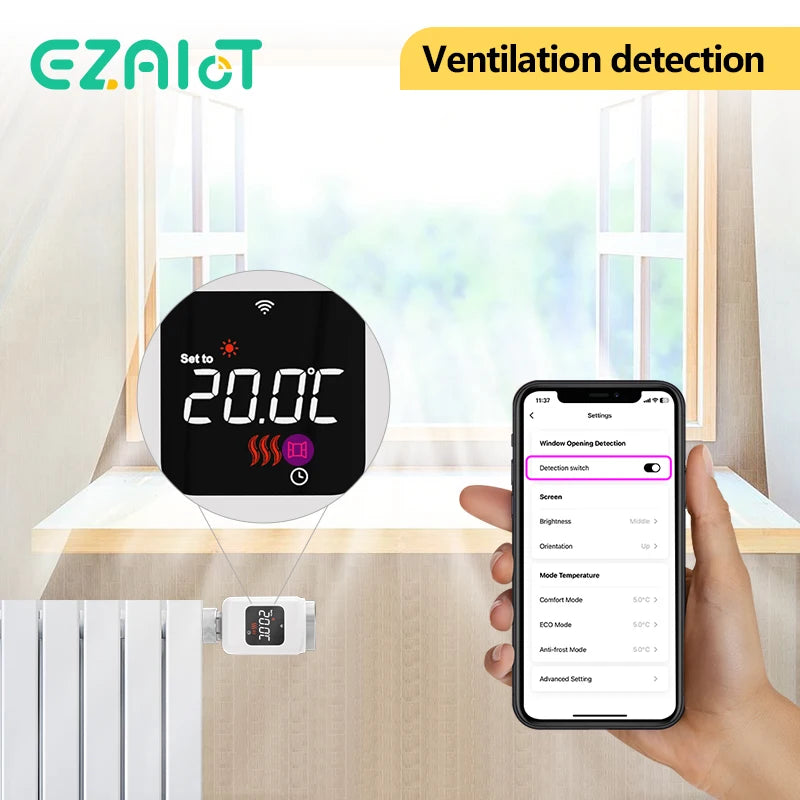Válvula termostática inteligente WiFi para radiador