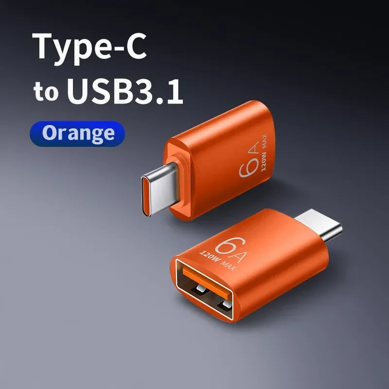 Adaptador Metálico USB y Tipo C con Carga 6A