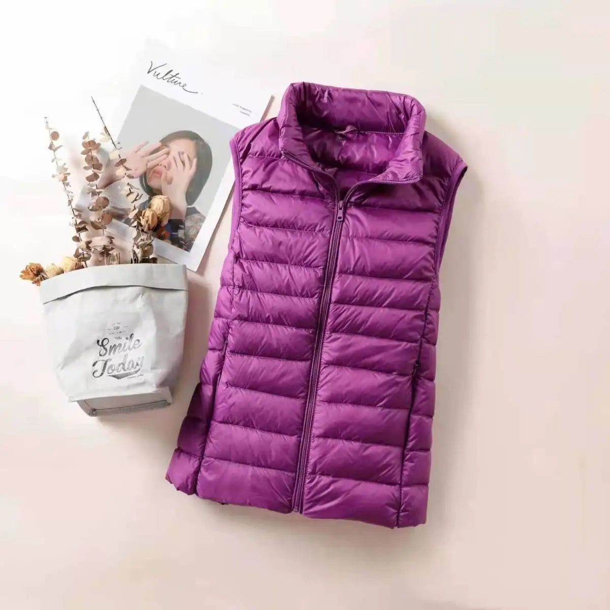 Chaleco acolchado ultraligero y cortavientos para mujer
