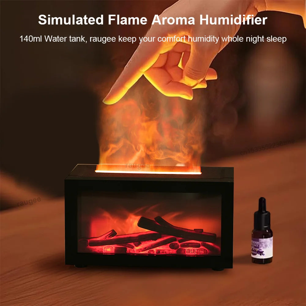 Humidificador difusor con efecto llama y luz led